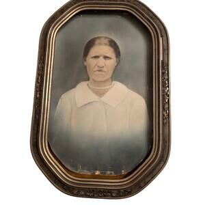 Antique Wooden Gesso Frame with Flower Detail -No Glass